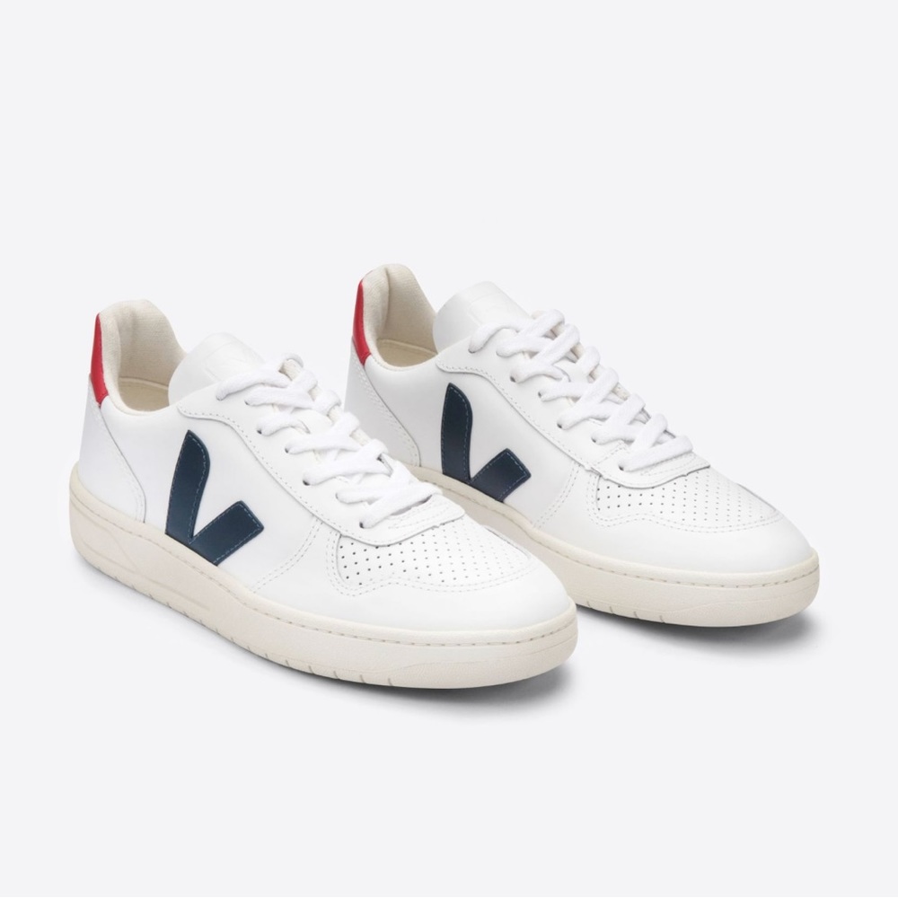 V-10 LEATHER WHITE NAUTICO PEKIN